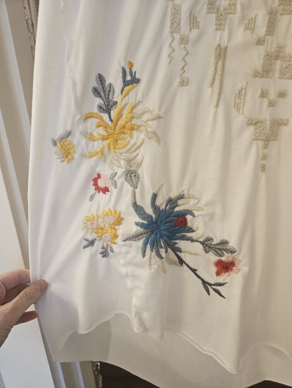 Johnny Was Floral Embroidered  Sheer T Shirt- Medium - Picture 7 of 11
